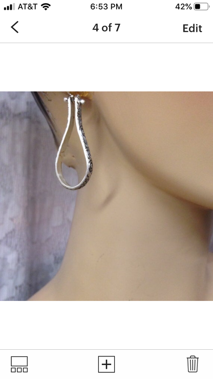Silver hoops earrings-flower and infinity