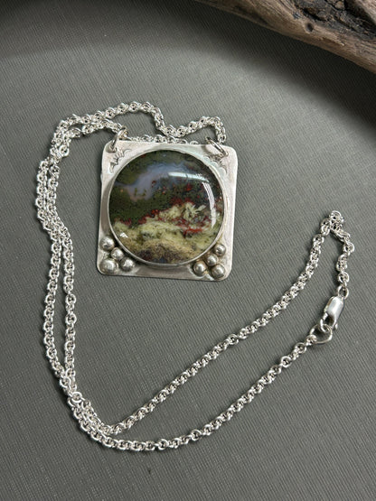 Moss Agate Picture Agate necklace