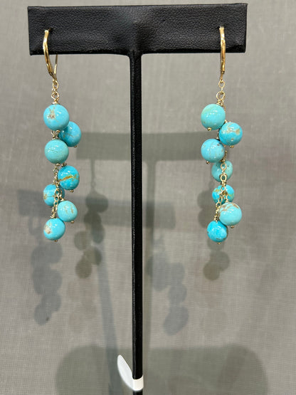 Blue Turquoise kinetic earrings