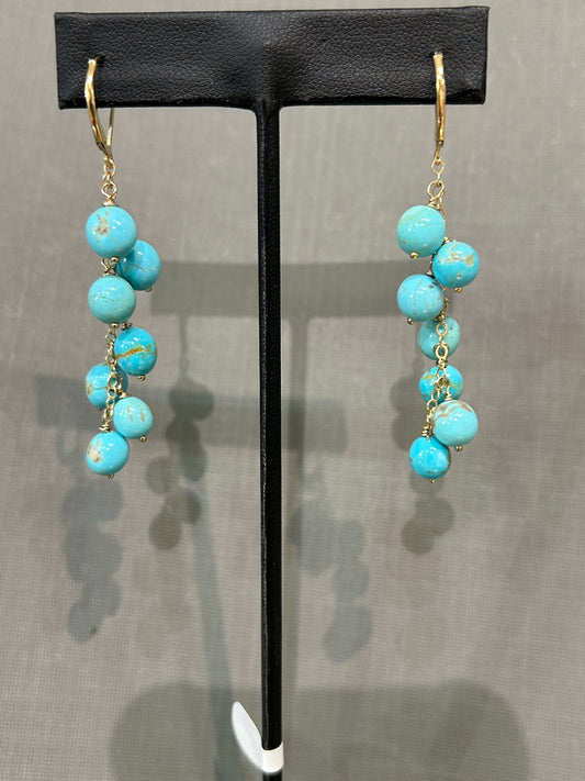 Blue Turquoise kinetic earrings
