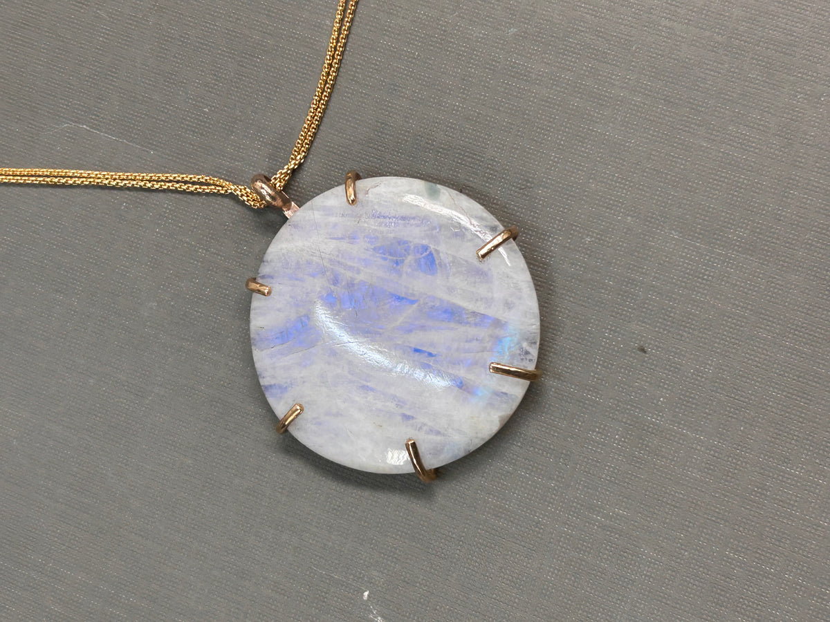 Huge Moonstone Gold necklace