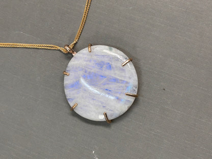 Huge Moonstone Gold necklace