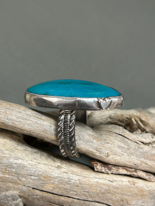 Blue Turquoise and heart ring