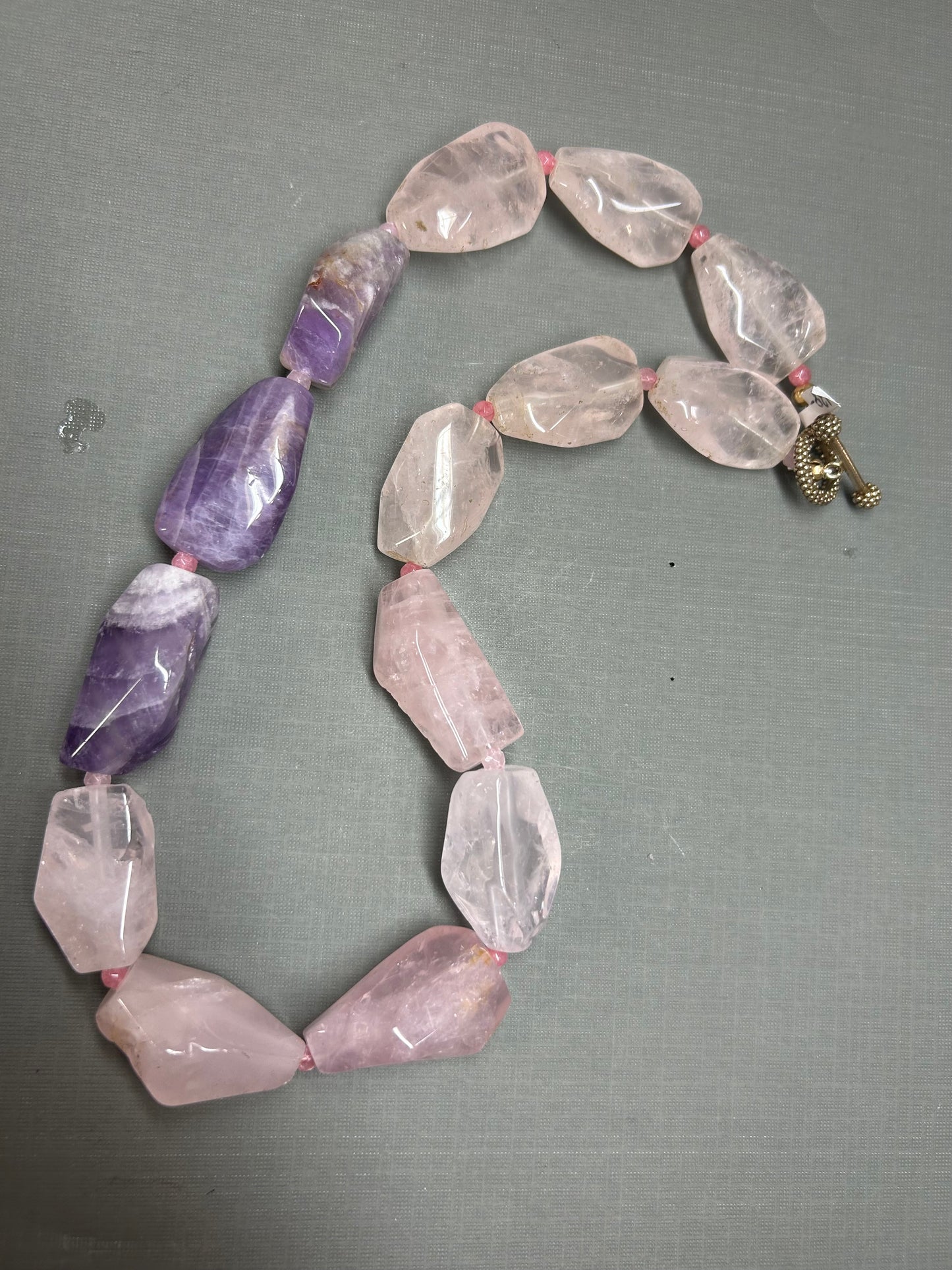Amethyst and Rose Quartz Statement Necklace