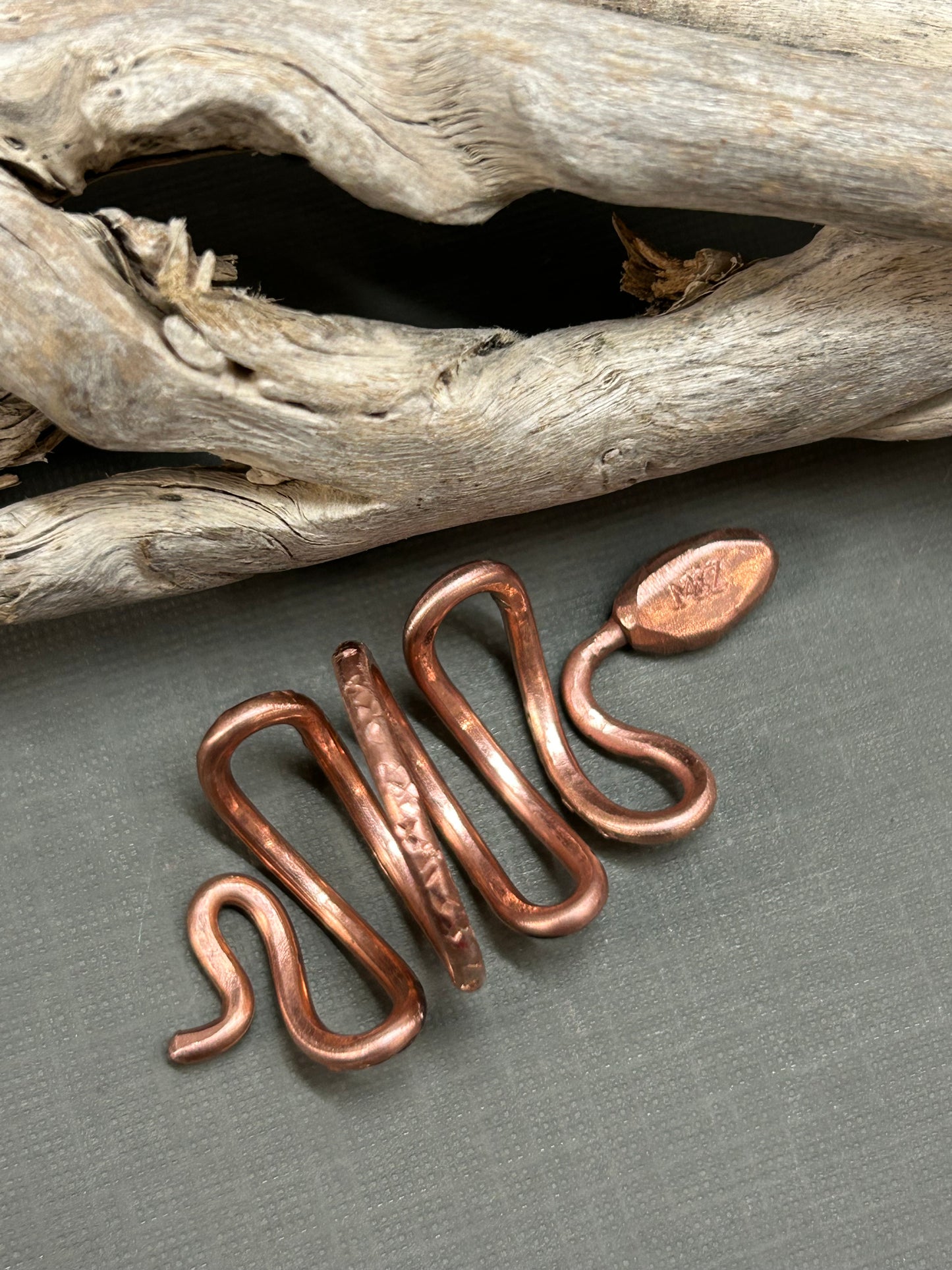 Copper snake ring