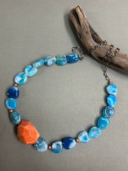 Blue Caribbean chunky necklace