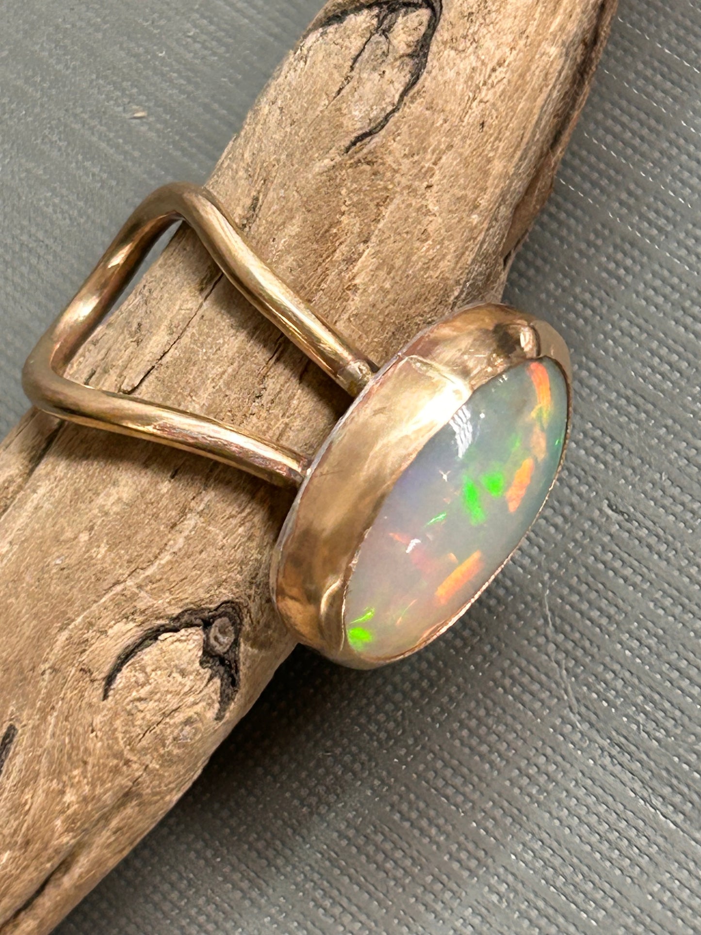 Huge Opal ring 14k gold filled