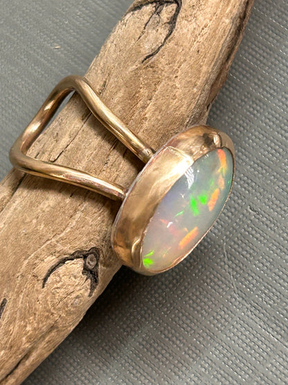 Huge Opal ring 14k gold filled