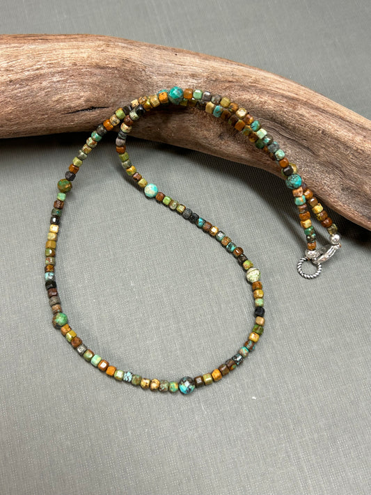 Turquoise necklace-square beads