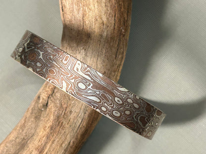 Mokume cuff-silver and copper