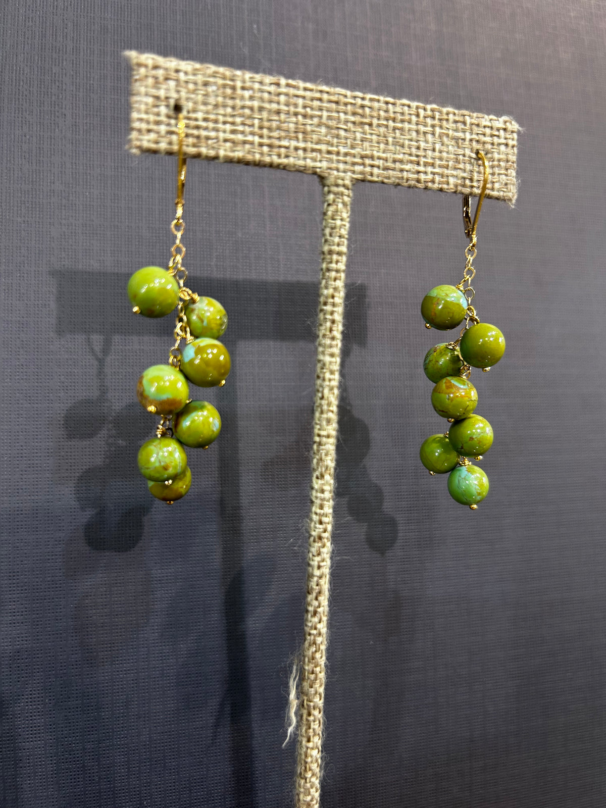 Green Turquoise Sphere earrings-Kinetic