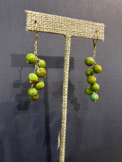 Green Turquoise Sphere earrings-Kinetic