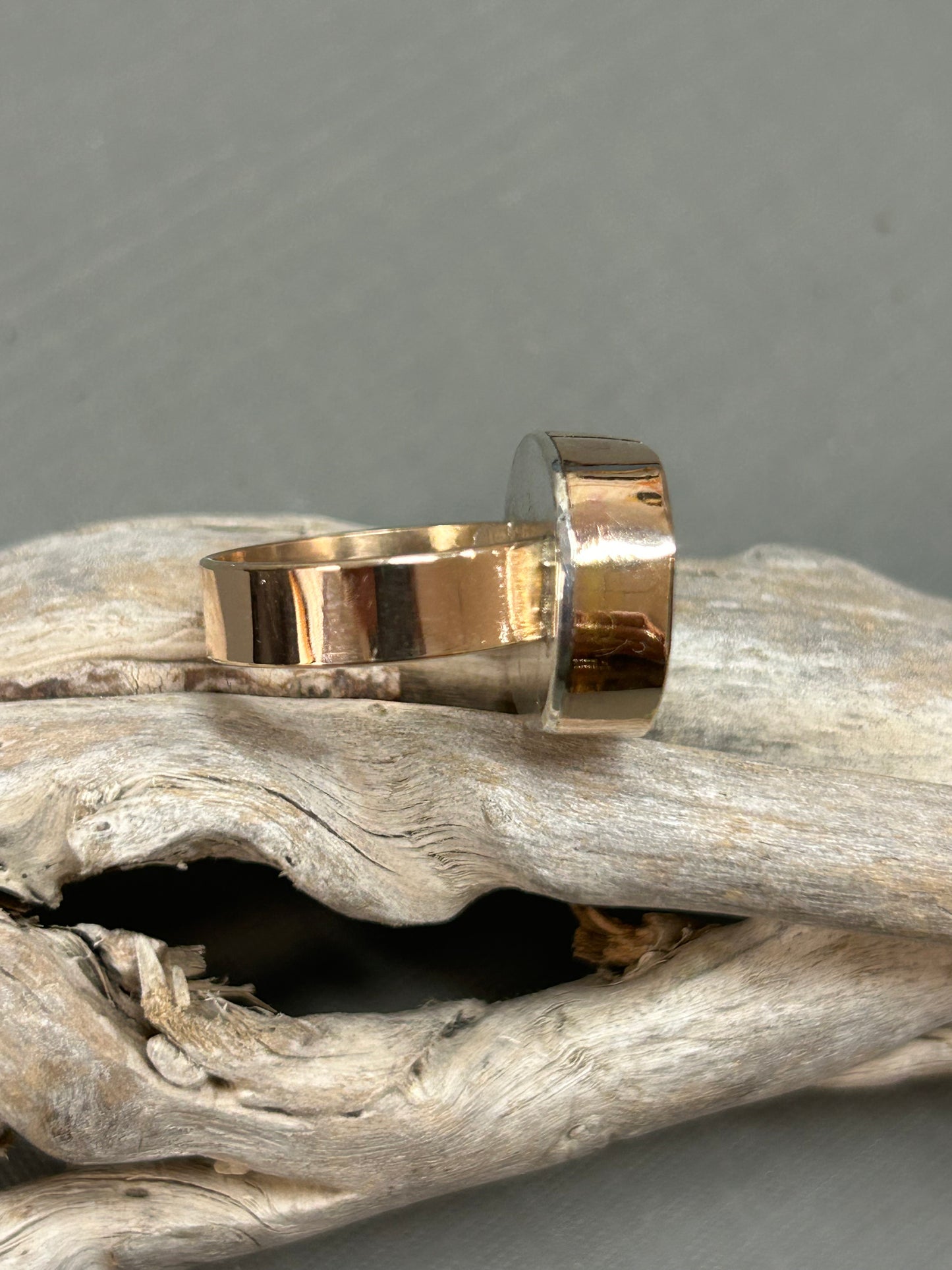 Blue turquoise gold ring