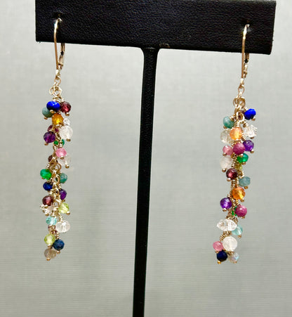 Cluster of gems earrings