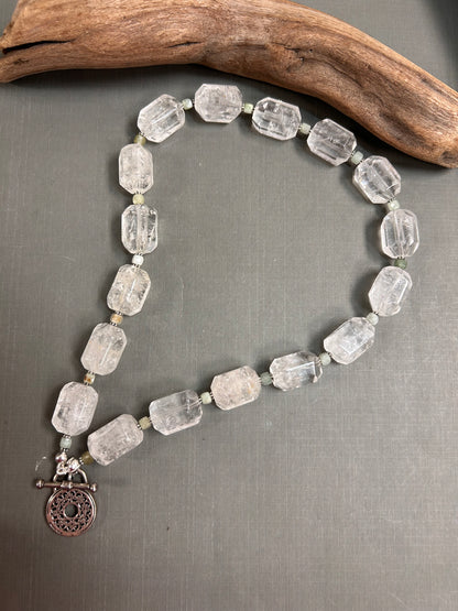 Quartz and Jade chunky necklace