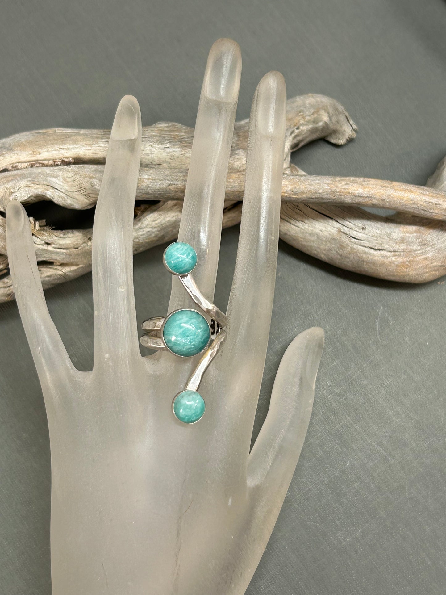 Amazonite ocean blue ring