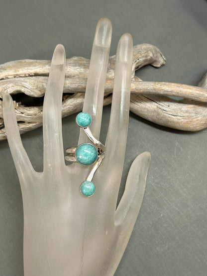 Amazonite ocean blue ring