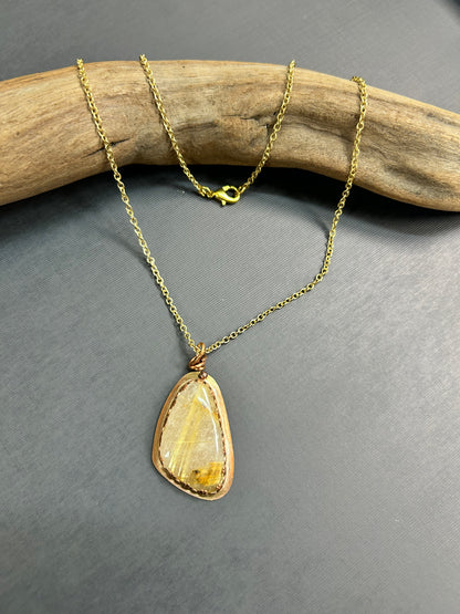 Quartz Rutil necklace-yellow