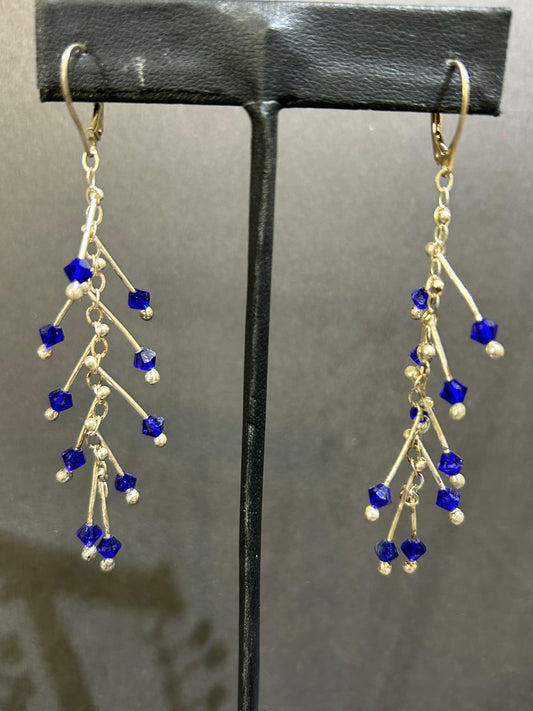 Kinetic blue earrings