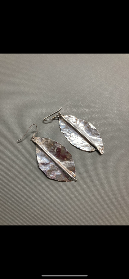 Leaves silver earrings