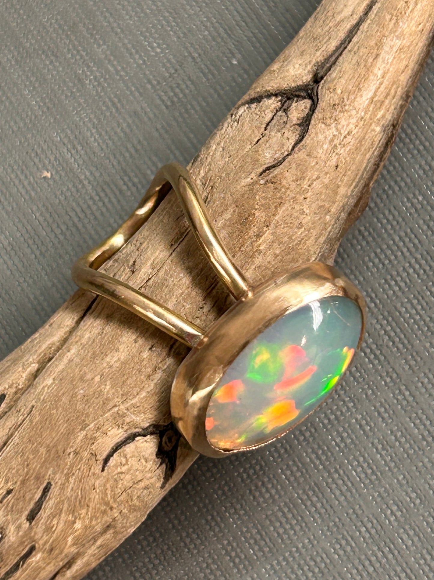 Huge Opal ring 14k gold filled