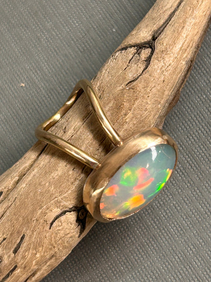 Huge Opal ring 14k gold filled
