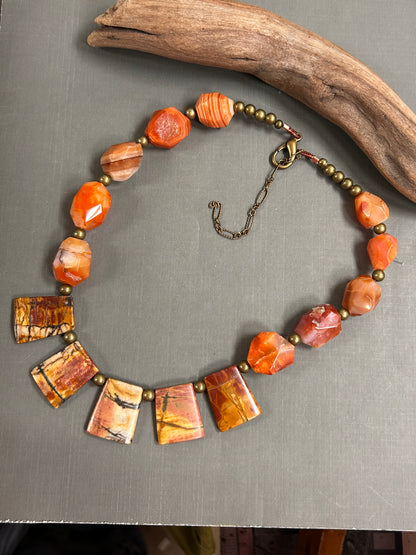 Agate and Jasper Autumn necklace