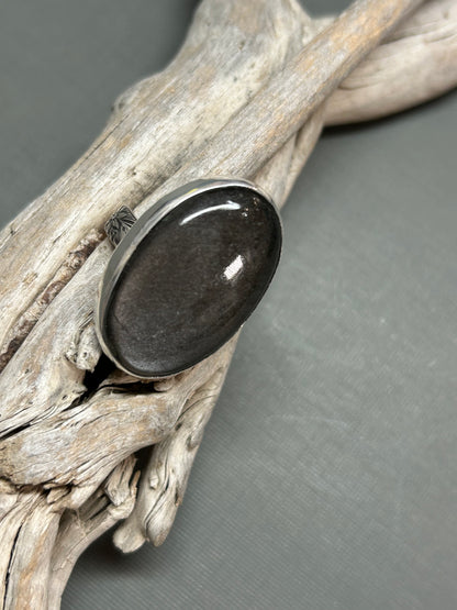 Silver Obsidian ring