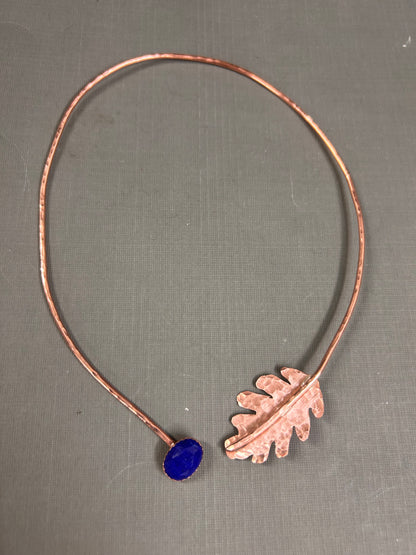Oak leaf choker-Lapis accent