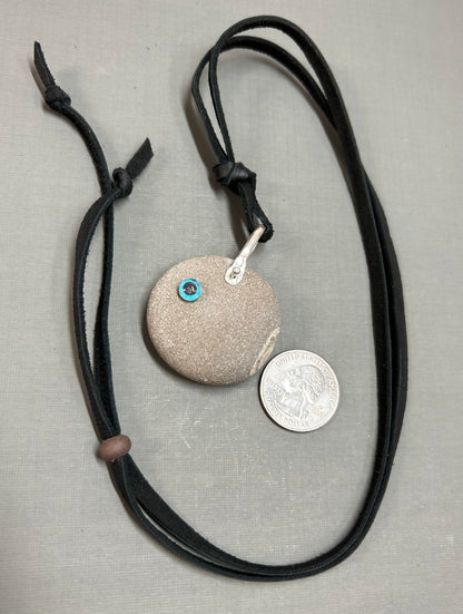 Evil eye protection necklace/beach stone
