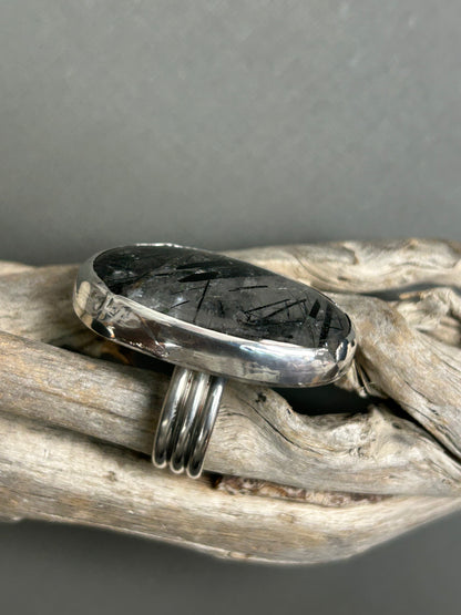 Black and white ring