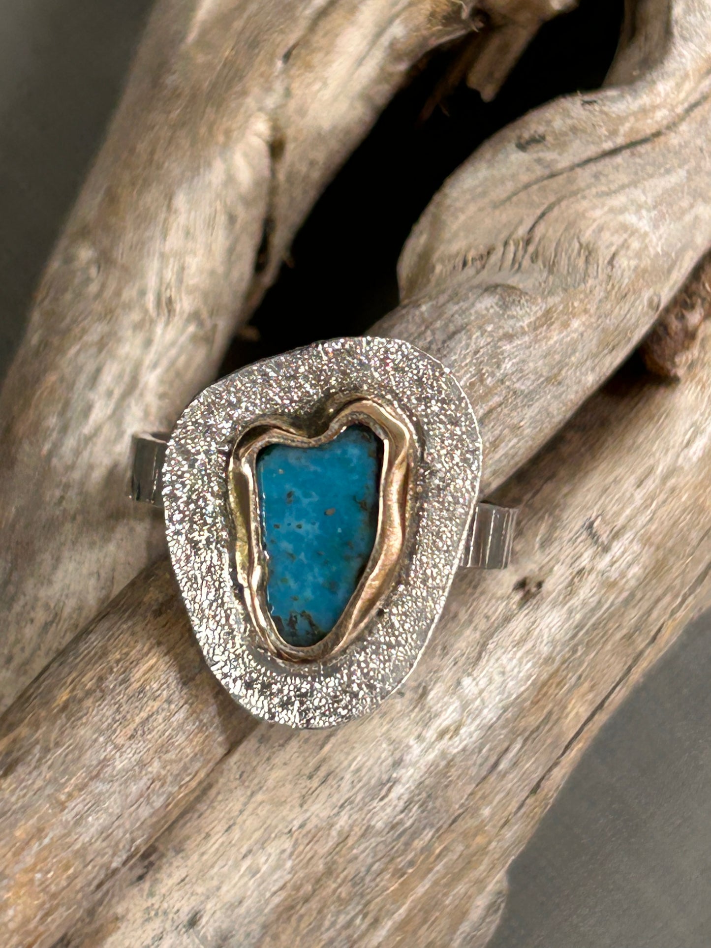 Turquoise heart ring