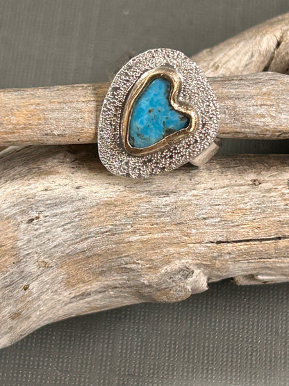 Turquoise heart ring