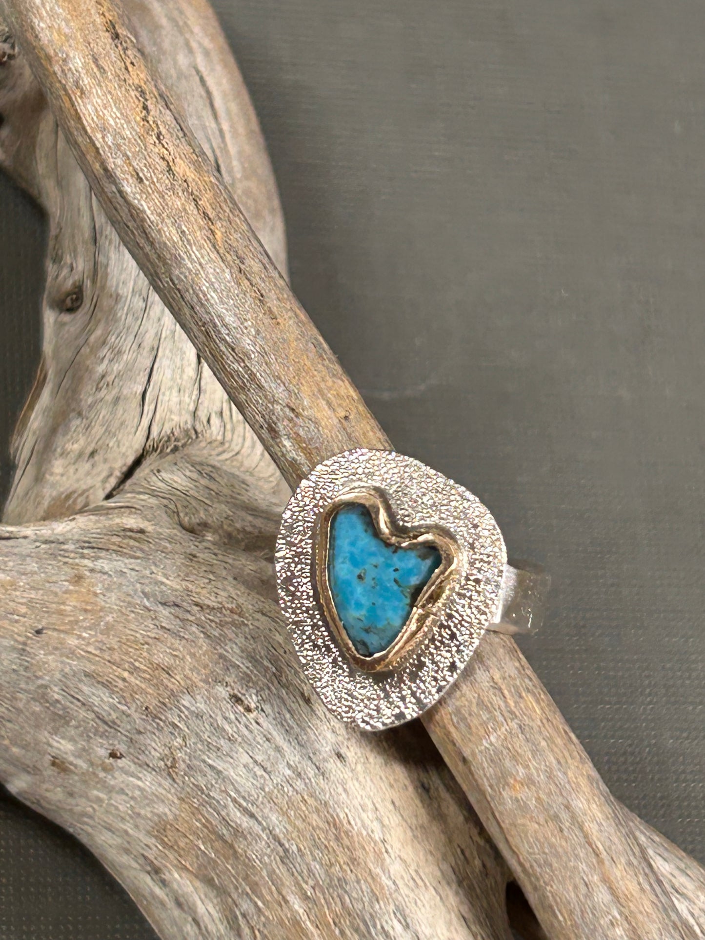Turquoise heart ring