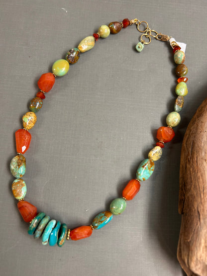 Turquoise and Carnelian necklace