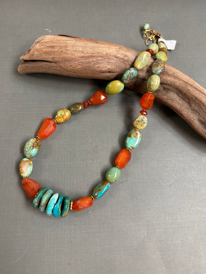 Turquoise and Carnelian necklace