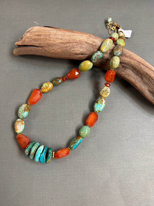 Turquoise and Carnelian necklace