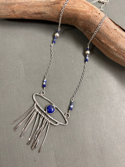 Evil eye necklace- silver