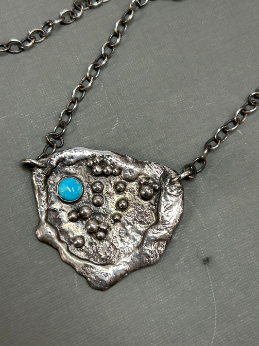 Recycled silver Turquoise necklace