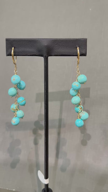 Blue Turquoise kinetic earrings