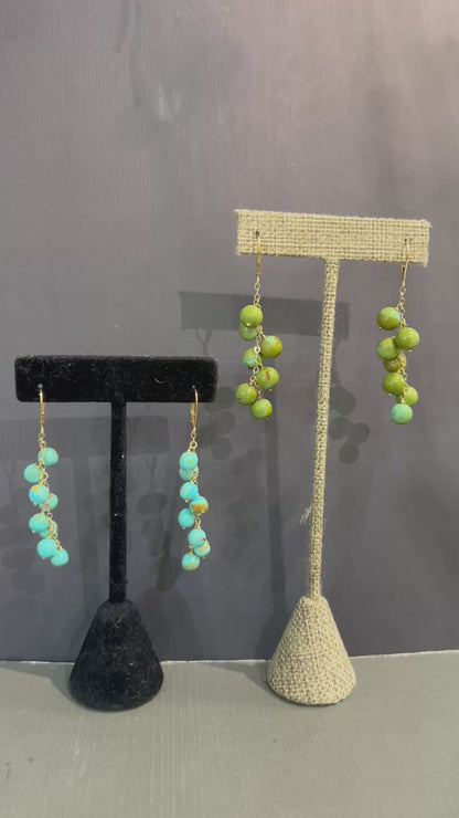 Green Turquoise Sphere earrings-Kinetic